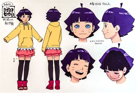 uzumaki himawari illustrations bocetos concepto de personaje y dibujos