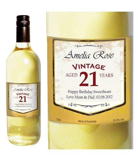 white wine vintage age label   gifts