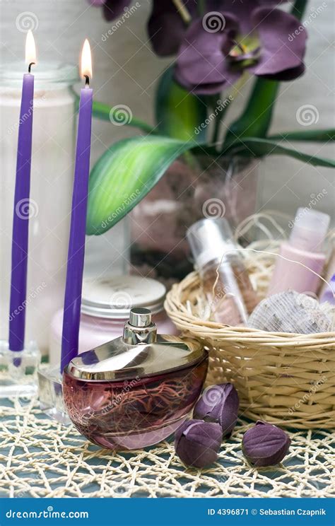 violet spa stock image image  item life composition