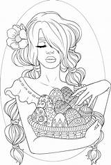 Coloring Pages Adult Easter Transparent Book Adults Library Women Color Drawings Artsy Afro Stress Girls Face Beautiful Visit Print Recolor sketch template