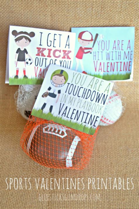 sports valentines printables candy  valentine ideas