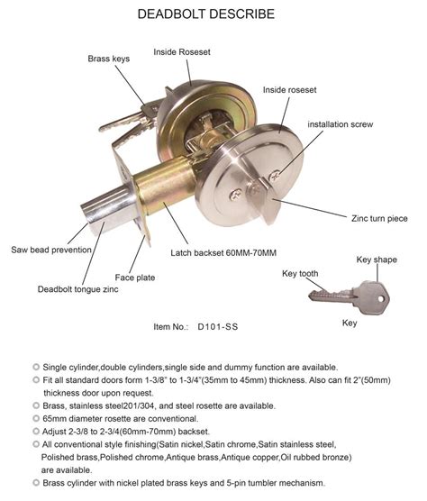 parts   deadbolt lock diagram  cantik