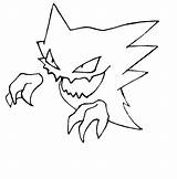 Pokemon Haunter Coloring Line Template sketch template