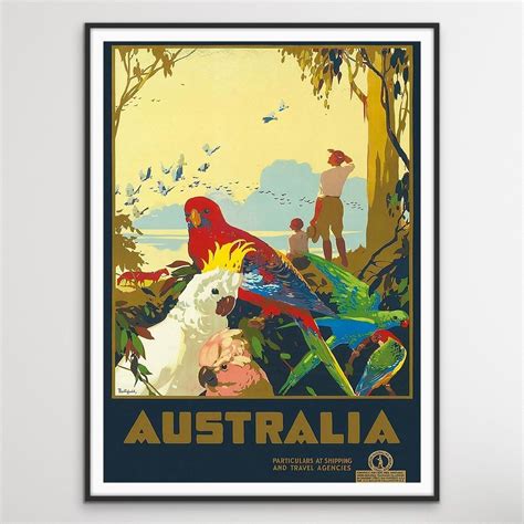 australian vintage travel poster  heart wall art australia