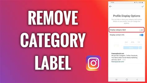 remove category label  instagram youtube