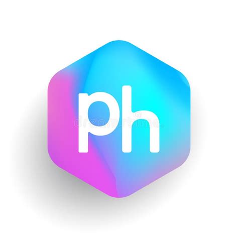 letter ph logo  hexagon shape  colorful background letter