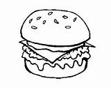 Coloring Food Burger Junk Kids Pages Cheese Big Pizza Clipart Color Easy Printable Burgers Clip Cliparts Hamburguesas Library Coloringkidz sketch template