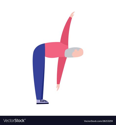 man standing  windmill yoga pose stretching vector image