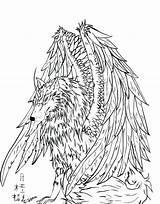 Coloring Pages Wolf Winged Getdrawings sketch template
