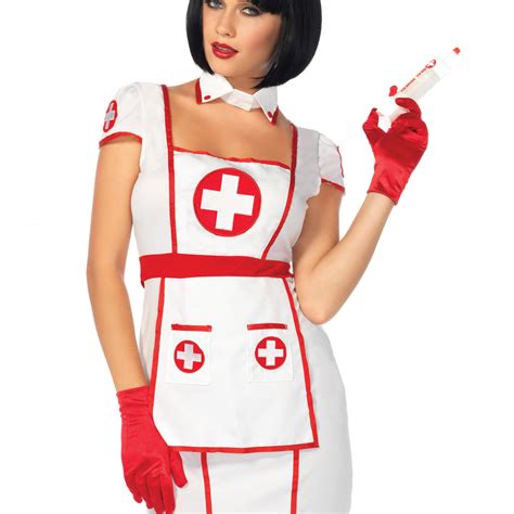 Hospital Heartbreaking Nurse White Red Clubwear Rollenspel