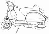 Vespa Coloring Scooter Motorcycle Pages Kids Colouring Transportation Line Popular Printable Books Coloringhome Scooters sketch template