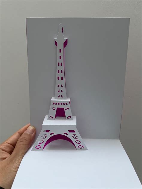 eiffel tower silhouette pop  card   pop  book cards
