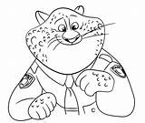 Zootopia Clawhauser Coloring Pages Benjamin Cheetah Uniform Sweet His Pages2color Judy Hopps Otterton Mrs Cookie Copyright Template sketch template