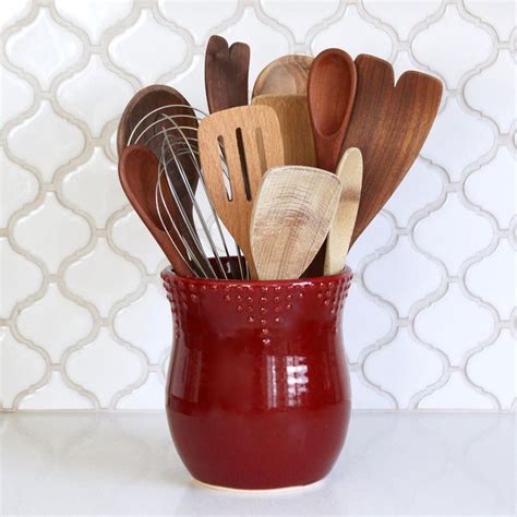 large kitchen utensil holder handmade  color choices etsy