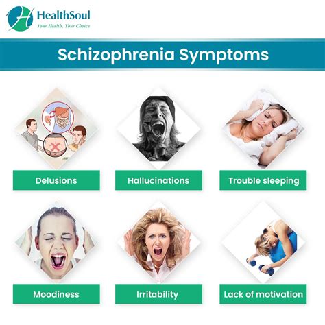 schizophrenia symptoms set icons schizophrenia symptoms fears