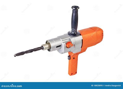 big electric drill stock image image  chuck gray