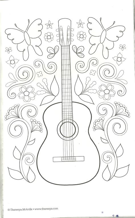 guitar coloring page  printable color