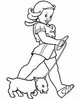 Coloring Dog Walking Girl Pages Her Puppy Printable Sheets Print Girls Cliparts Colouring Walk Clipart Color E039 Kids Clip Raisingourkids sketch template