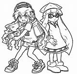 Squid Splatoon sketch template