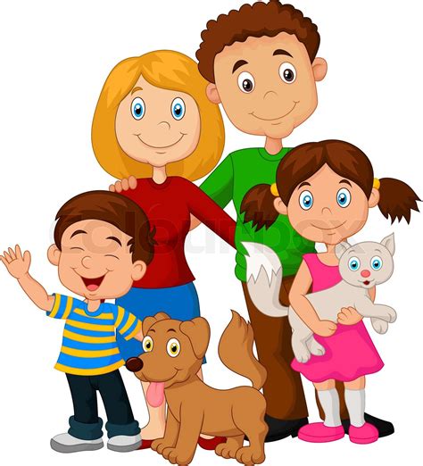 happy family cartoon stock vector colourbox