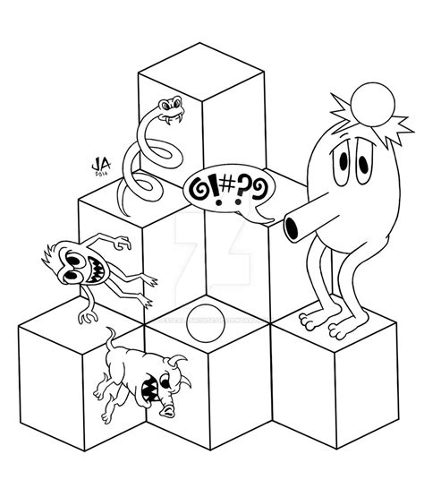 qbert coloring pages coloring pages