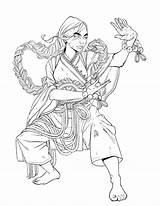 Monk Shaolin Freiheit Lineart sketch template