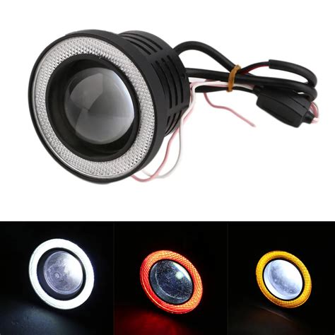 universal  color led angel eyes fog light lens projector led halo ring waterproof xenon white
