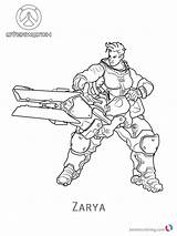 Coloring Overwatch Pages Zarya Printable Print Kids Color Bettercoloring sketch template