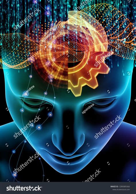 elements  mind series  illustration  human head  symbols  technology  subject