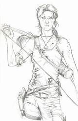 Croft Lara Tomb Raider Coloring Coloriage sketch template