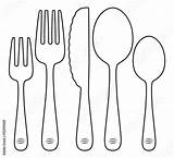 Silverware Coloring Pages Template Sheet sketch template