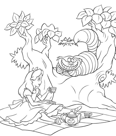 alice  wonderland coloring pages coloringpagescom