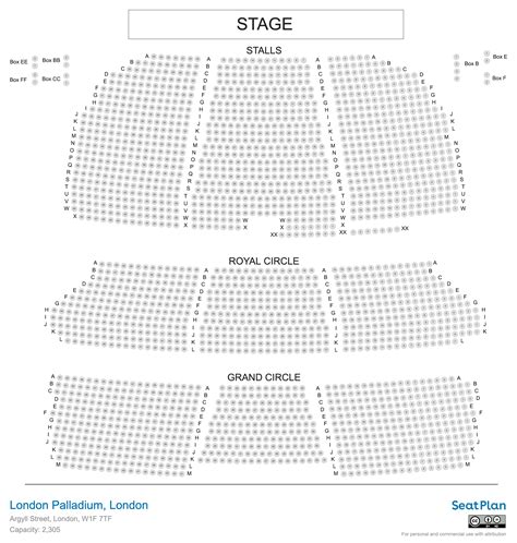 london palladium seating plan seat view  seatplan