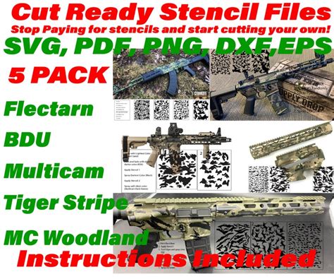camouflage stencil file mega pack  perfect  diy etsy