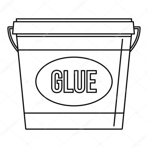 glue icon outline style stock vector  ylivdesign
