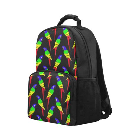 rainbow parrots unisex laptop backpack model  id