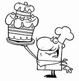 Coloring Pages Cake Chef Bakery His Show Bulkcolor sketch template