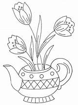 Embroidery Patterns Flowers Flower Coloring Choose Board Line Drawing Drawings Pages Border sketch template