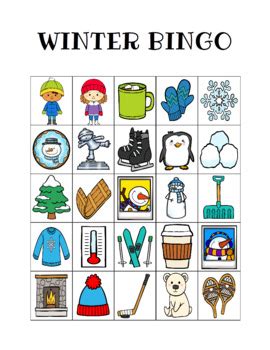 winter bingo custom printables  celebration station tpt