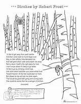 Frost Robert Poem Coloring Birches Poems Poetry Pages Tree Swinger Summer sketch template