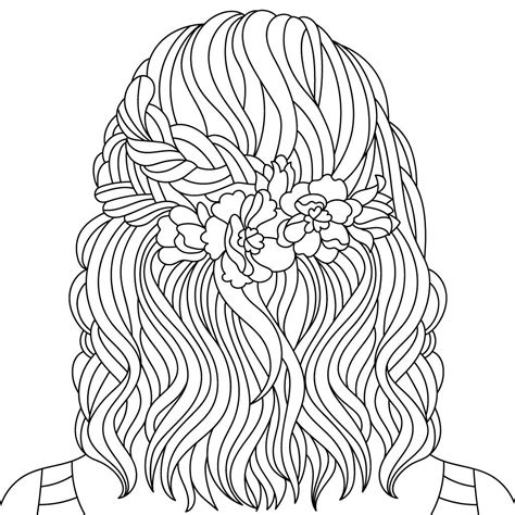 coloring pages printable hair