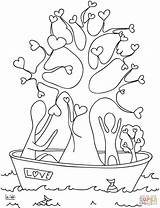 Coloring Tree Hearts Heart Pages Dream Template Supercoloring Valentine Book sketch template