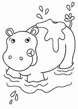 Hippopotame Baignade sketch template
