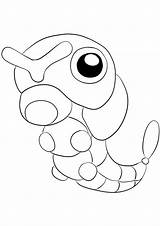 Pokemon Caterpie Coloriages Credit Pikachu Justcolor sketch template