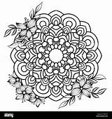 Floreali Fiori Mandalas Illustrazione Elementi Orientali Decorativi Modello Disegnato Oriental sketch template