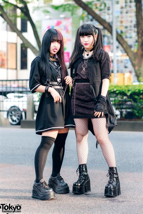 harajuku teen girls street styles   tone hair twin tails leather