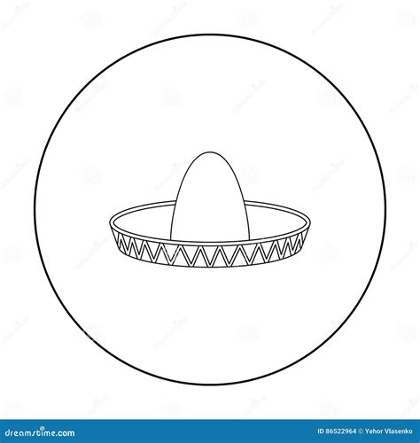 sombrero icon  outline style isolated  white background hats