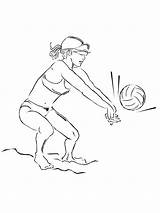 Volleyball Coloring Pages Playing Beach Printable Kids Print Color Bestcoloringpagesforkids sketch template