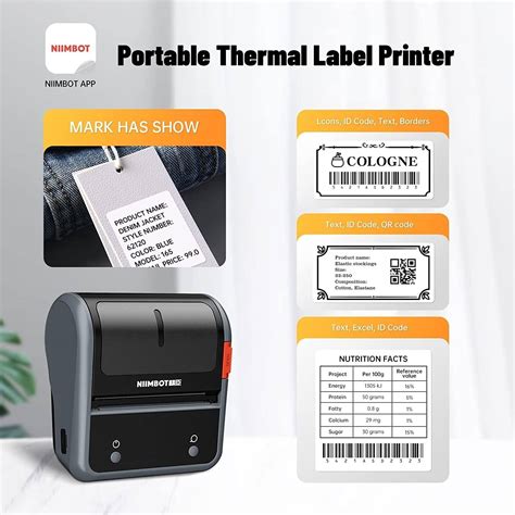 niimbot b3s 3 portable thermal label printer 70x40mm size for