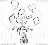  Outline Clipart Folders Juggling Businesswoman Toonaday Royalty Unicycle Illustration Rf Clipground sketch template